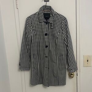 Talbots Monochrome Checkered Trench Coat